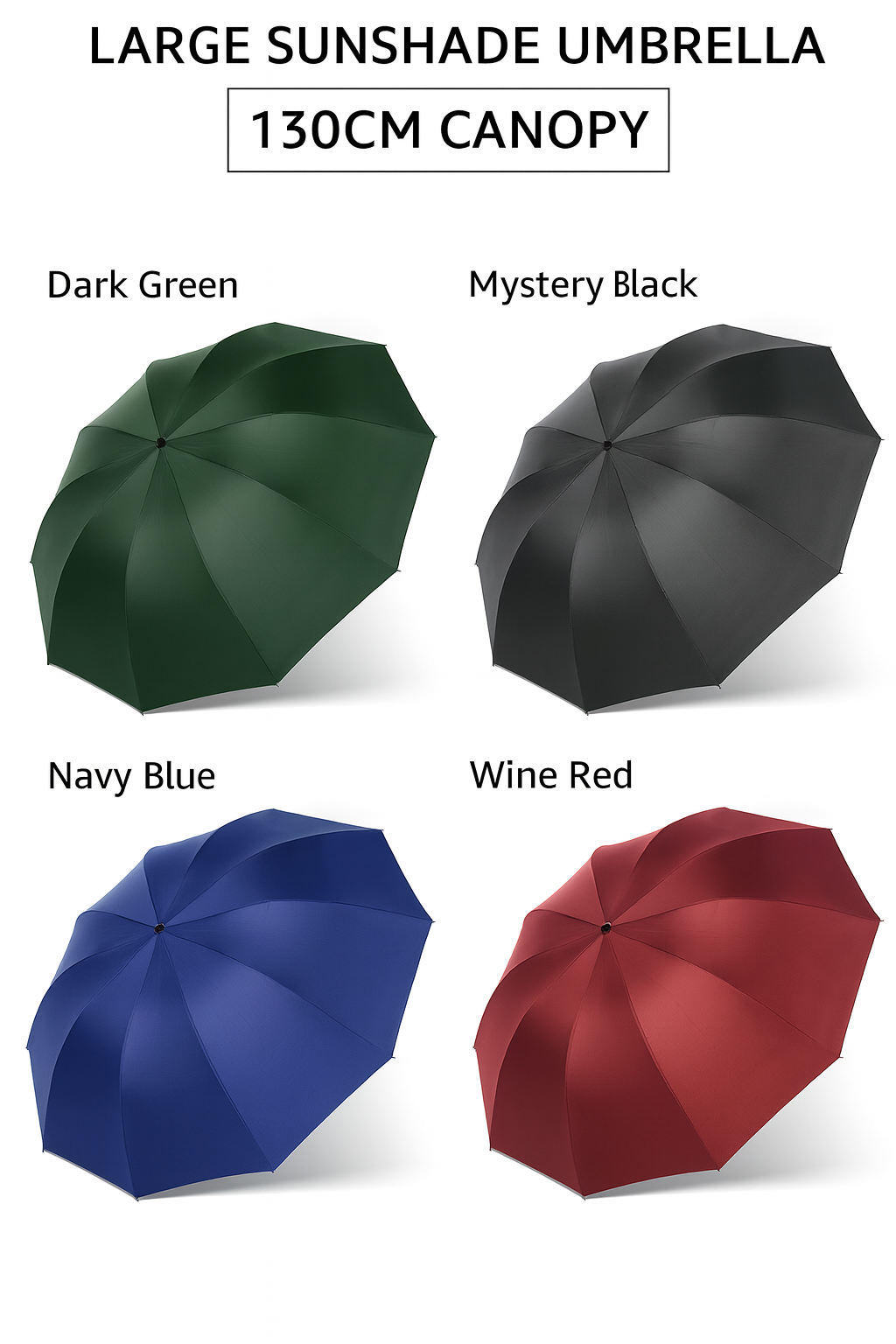 Water Repellent Umbrella – 10-Rib Strengthened Design ☔