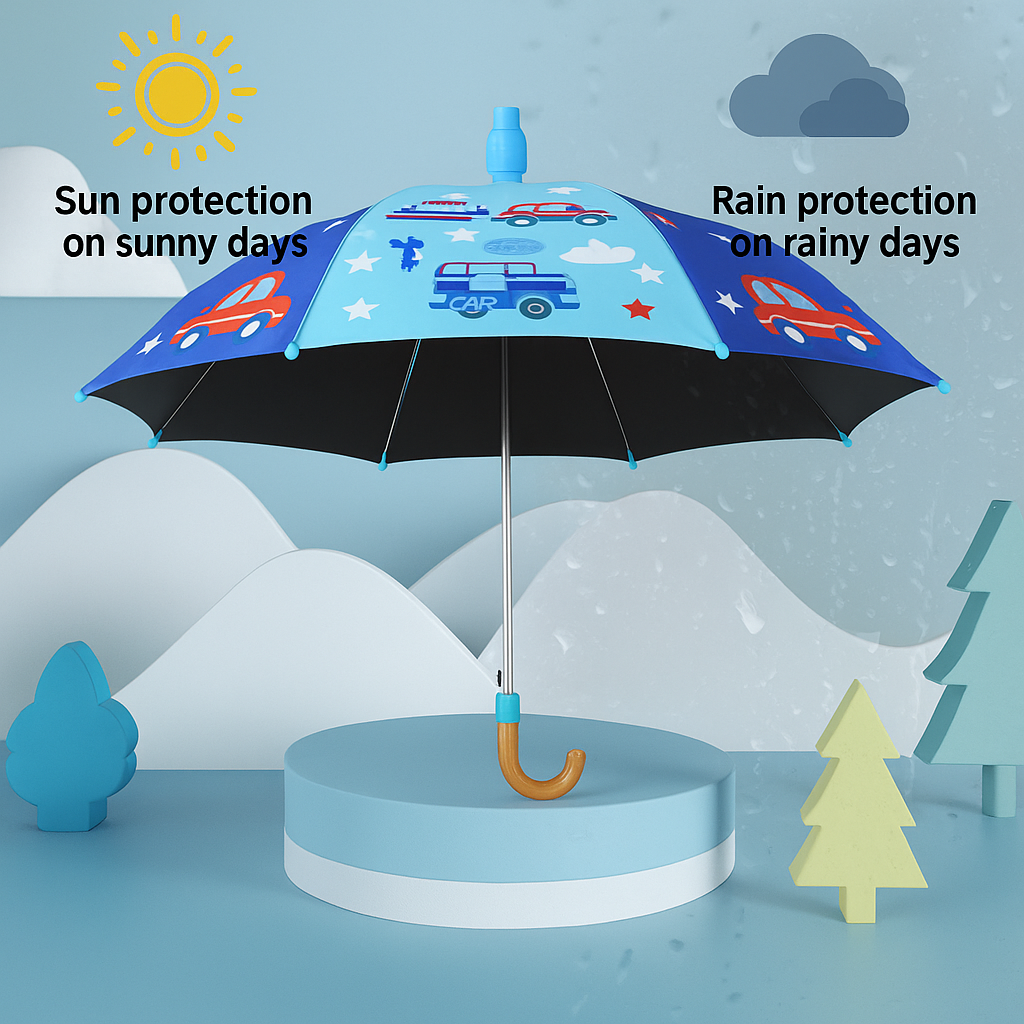 Kids Cat Umbrella – 8-Rib Design