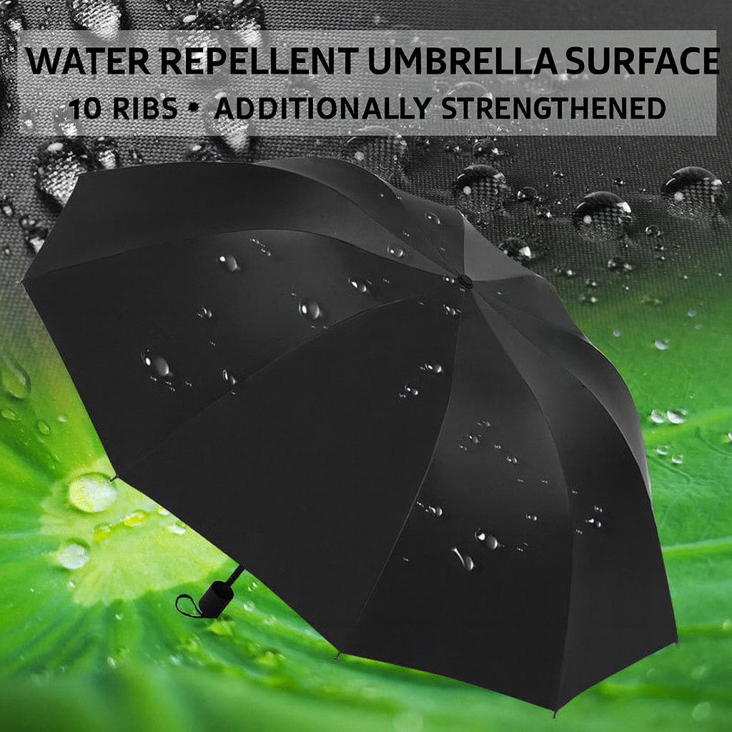 Water Repellent Umbrella – 10-Rib Strengthened Design ☔