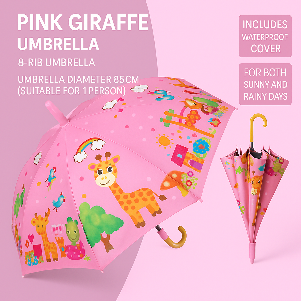 Kids Cat Umbrella – 8-Rib Design