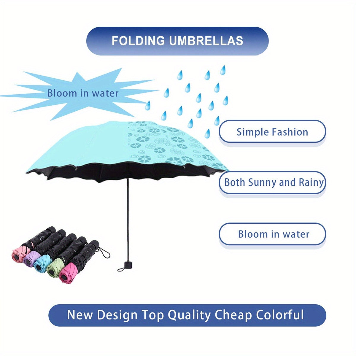 Mini Folding Floral Umbrella — Sun & Rain Protection