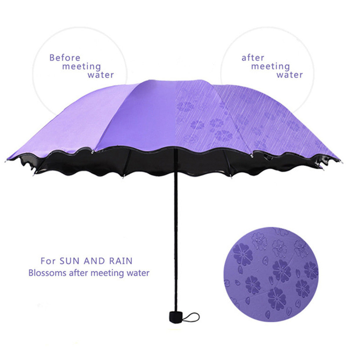 Mini Folding Floral Umbrella — Sun & Rain Protection