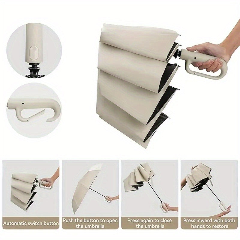 Clip Handle Auto-Fold Umbrella — Travel & Outdoor Edition