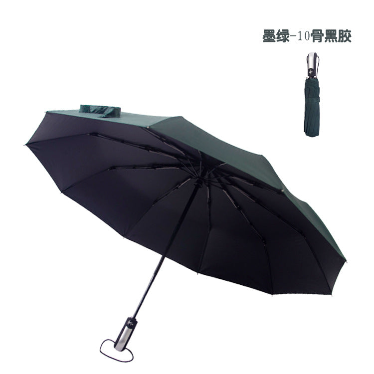 Automatic Folding Windproof Umbrella — Premium 10-Rib Design